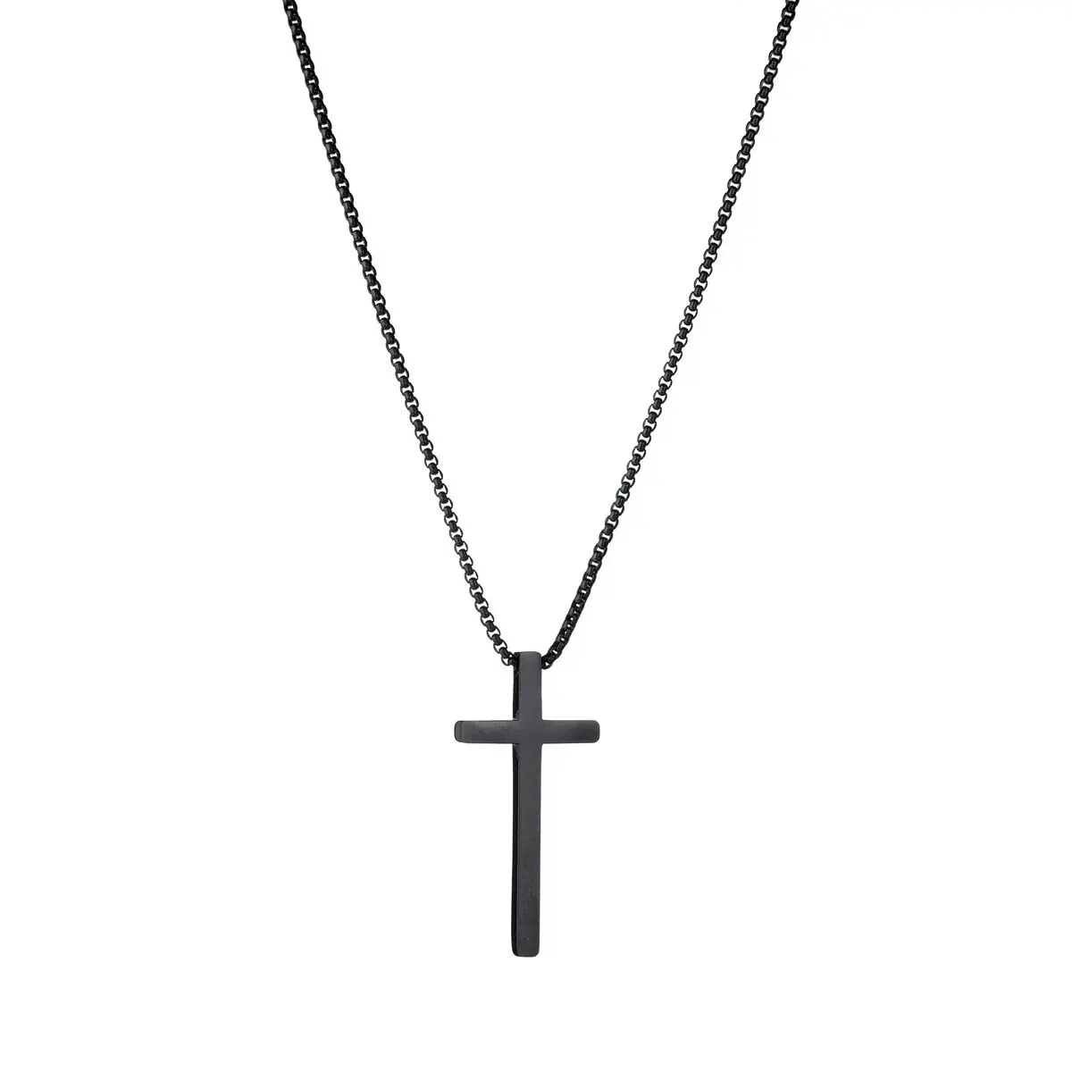 6pcs_Set Fashionable Pu Leather '8' Shape Beaded Bracelet With Mechanical Watch, Cross Pendant Necklace For Men, Black-Colored - Image 7