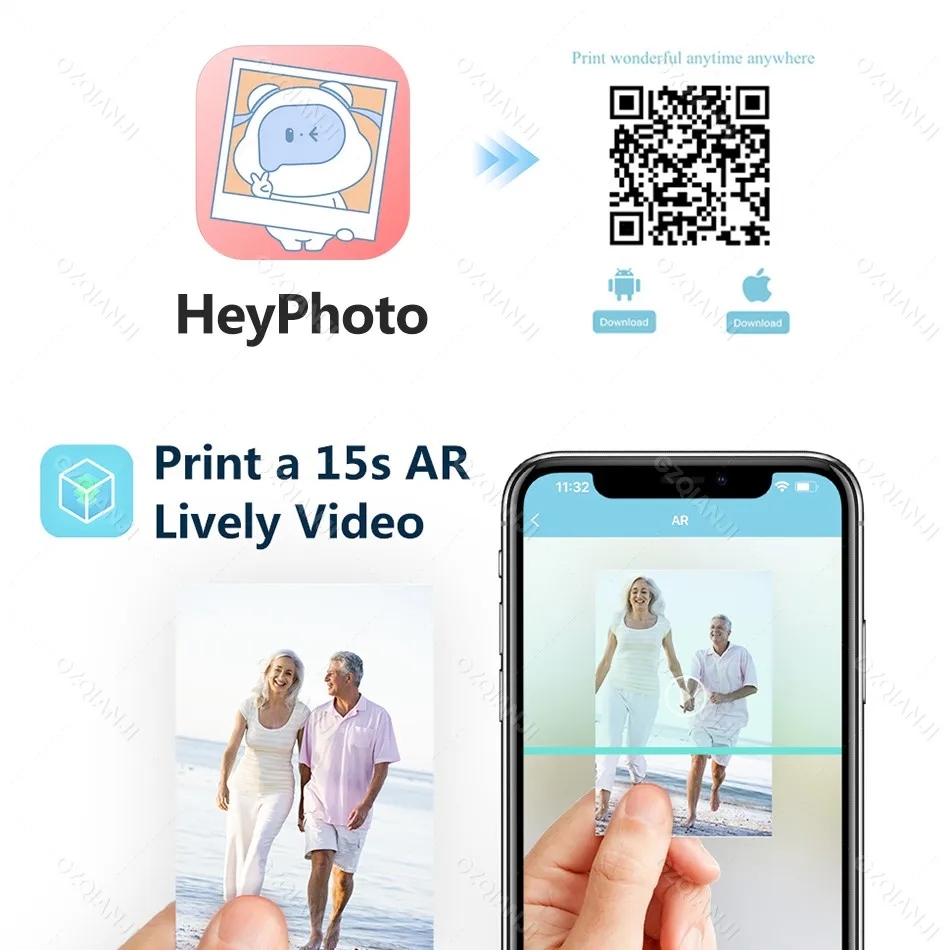 HPRT MT53 Portable Mni Mobile Pocket Printer BT Wireless Photo Printer with Zink Technology 2x3 Inch Color Photo Printer Maker - Image 3
