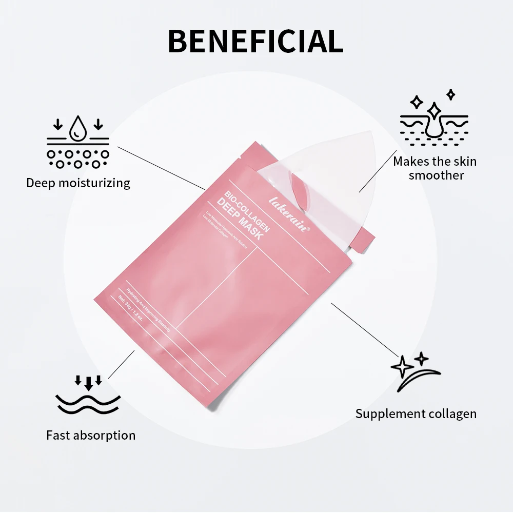 Bio-Collagen Deep Face Mask Shrink Pores Deep Hydrating Overnight Mask Moisturizing Refreshing Brightening Face Skin Care - Image 4