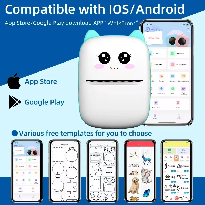 New portable mini printer wireless Bluetooth Android iOS mobile photo thermal printers tags Termica label maker with paper rolls - Image 5