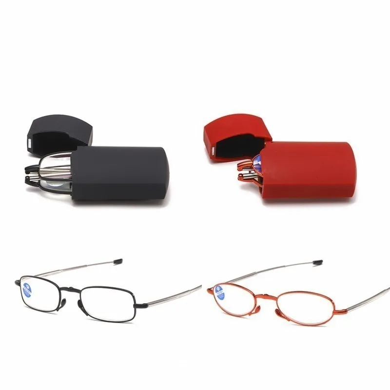 Gift Case Foldable Reading Glasses +1.00 to +4.00 Strength Men Women Anti Blue Light Farsightedness Eyewear - Image 5