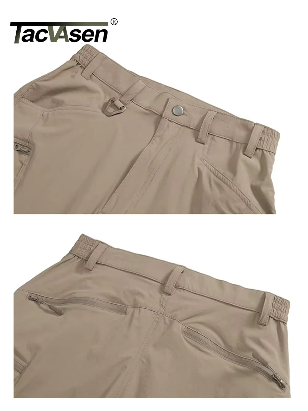 TACVASEN Summer Lightweight Trousers Mens Fishing Pants Outdoor Hiking Nylon Quick Dry Pockets Cargo Pants Casual Work Trousers - Image 2