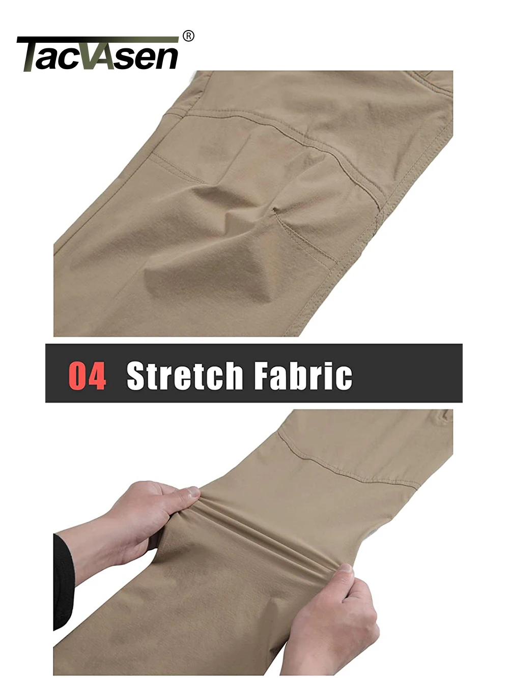 TACVASEN Summer Lightweight Trousers Mens Fishing Pants Outdoor Hiking Nylon Quick Dry Pockets Cargo Pants Casual Work Trousers - Image 3