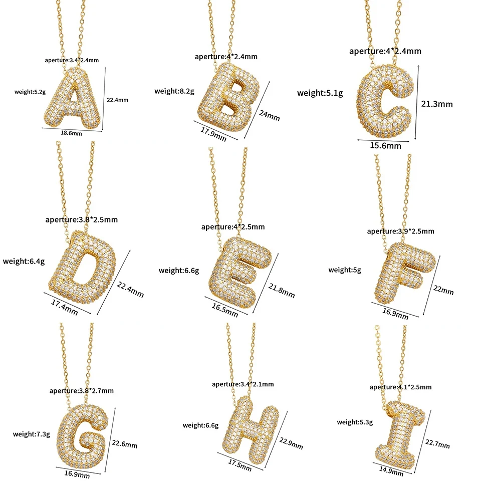 ZAKOL Cubic Zirconia Gold Plated Bubble Alphabet Letter Necklace Monogram Necklace Balloon Initial Necklace Gifts for Women Girl - Image 6