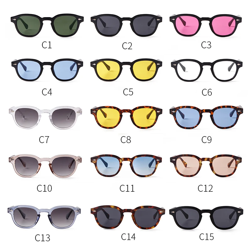 Vintage Tortoise Shell Round Sunglasses Women Men 2025 Brand Design Retro Rivet Yellow Blue Lens Square Sun Glasses Female UV400 - Image 7