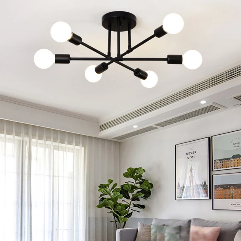 Modern minimalist luxury 6-speed E27 branch chandelier living room bedroom dining room kitchen dressing room foyer ceiling light - Image 4