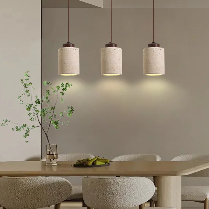 Japanese modern designer wabi-Sabai bedroom bedside lighting bar B&B yellow cave stone chandelier bedside hanging wire lamp - Image 8