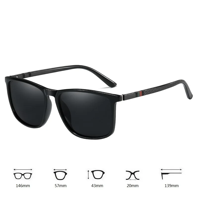 Luxury Square Vintage Polarized Sunglasses For Men Women Fashion Travel Driving Sun Glasses Male TR90 Eyewear UV400 - Image 4