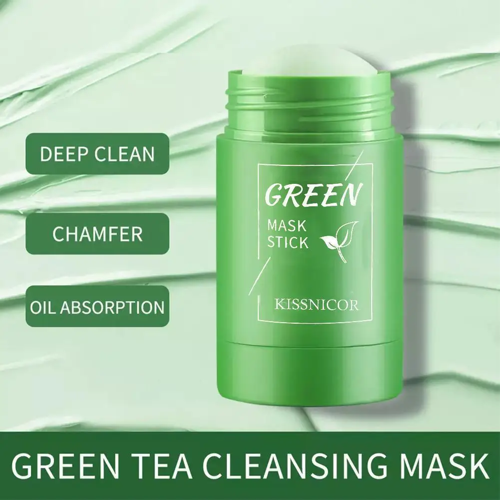 40g Remove Blackhead Green Tea Solid Mask Cleans Pores Stick Facial Blemish Black Dots Shrink Pores Korean Skin Care Cosmetics - Image 2
