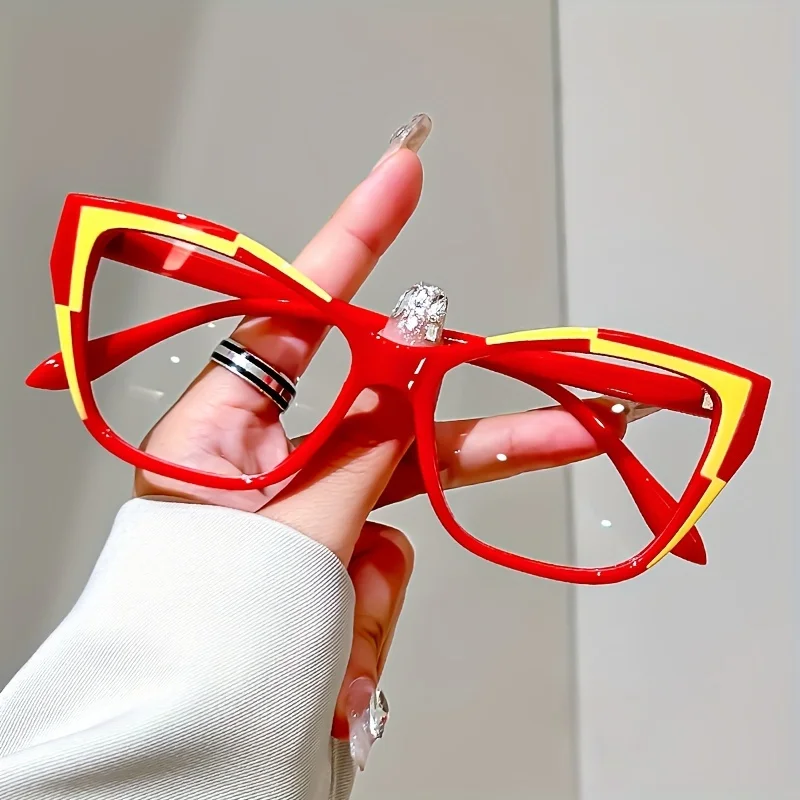 Elegant cat eye reading glasses for women-fashionable color block design, anti-blue light, 1.0 to 4.0 strength - Image 8