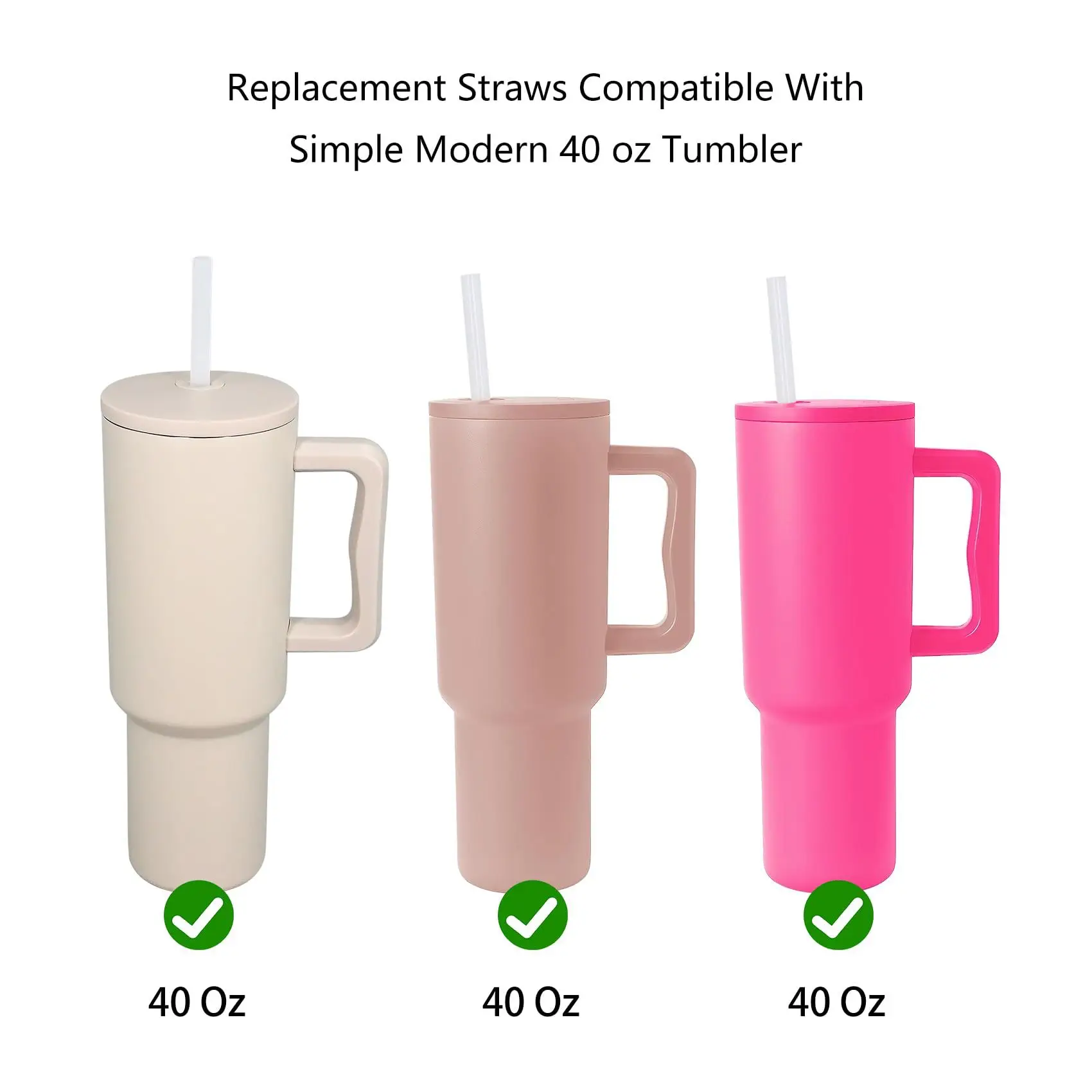 6 pack Replacement Straws for Stanley 40oz Adventure Quencher Travel Tumbler, Reusable Plastic Straws with Cleaning Brush - Image 5