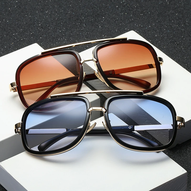 New Fashion Cool Men Driving Glasses Goggle Summer Style Gradient Brown Sunglasses Vintage Pilot Sun Glasses UV400 Oculos De Sol - Image 5