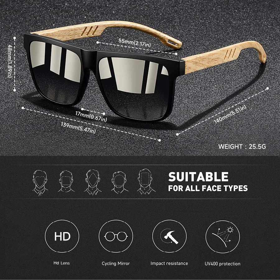 Fashion Vintage Square Square Frame Sunglasses Men Women Fishing Driving Man Luxury Brand Designer Sun Glasses UV400 Eyewear - Image 7