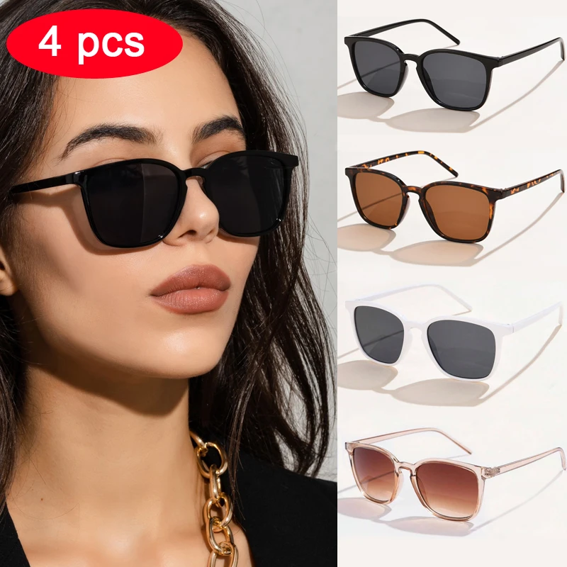 6pcs/4pcs/3pcs Square Small Sunglasses Women Rectangle Frame Purple Colorful Sun Glasses Female Y2K Retro Gradient Shades UV400 - Image 3
