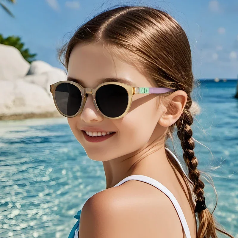 New Fashion Round Children Polarized Sunglasses Kids Sunglasses Boy Girl Stylish Baby Student Eyeglasses Party Eyewear UV400