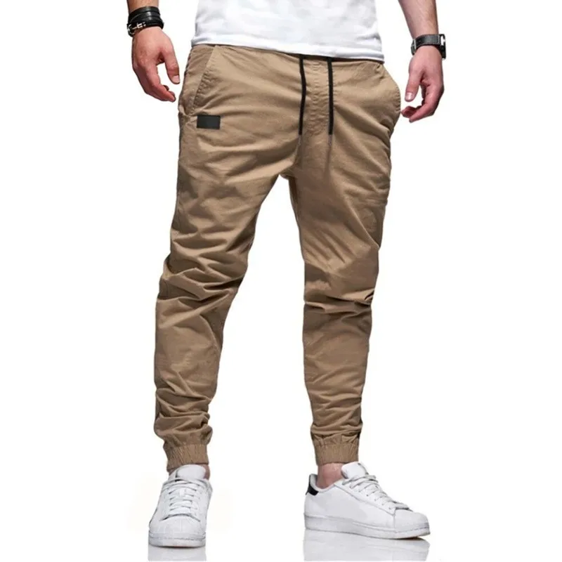 2025New Men's Casual Sports Pants Sweatpants Male Jogger Cargo Harem Pencil Pants Trousers Multi-pocket Sweatwear - Image 3