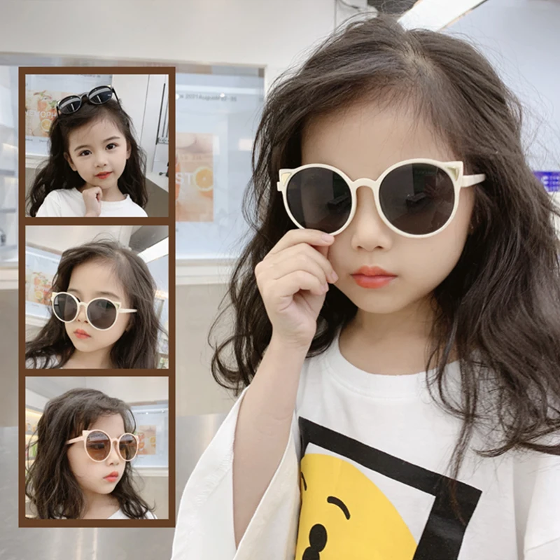 Girls Boys Cute Animal Cartoon Ears Sunglasses Outdoor Sun Protection Children Lovely Vintage Sunglasses Protection Classic Kids - Image 3
