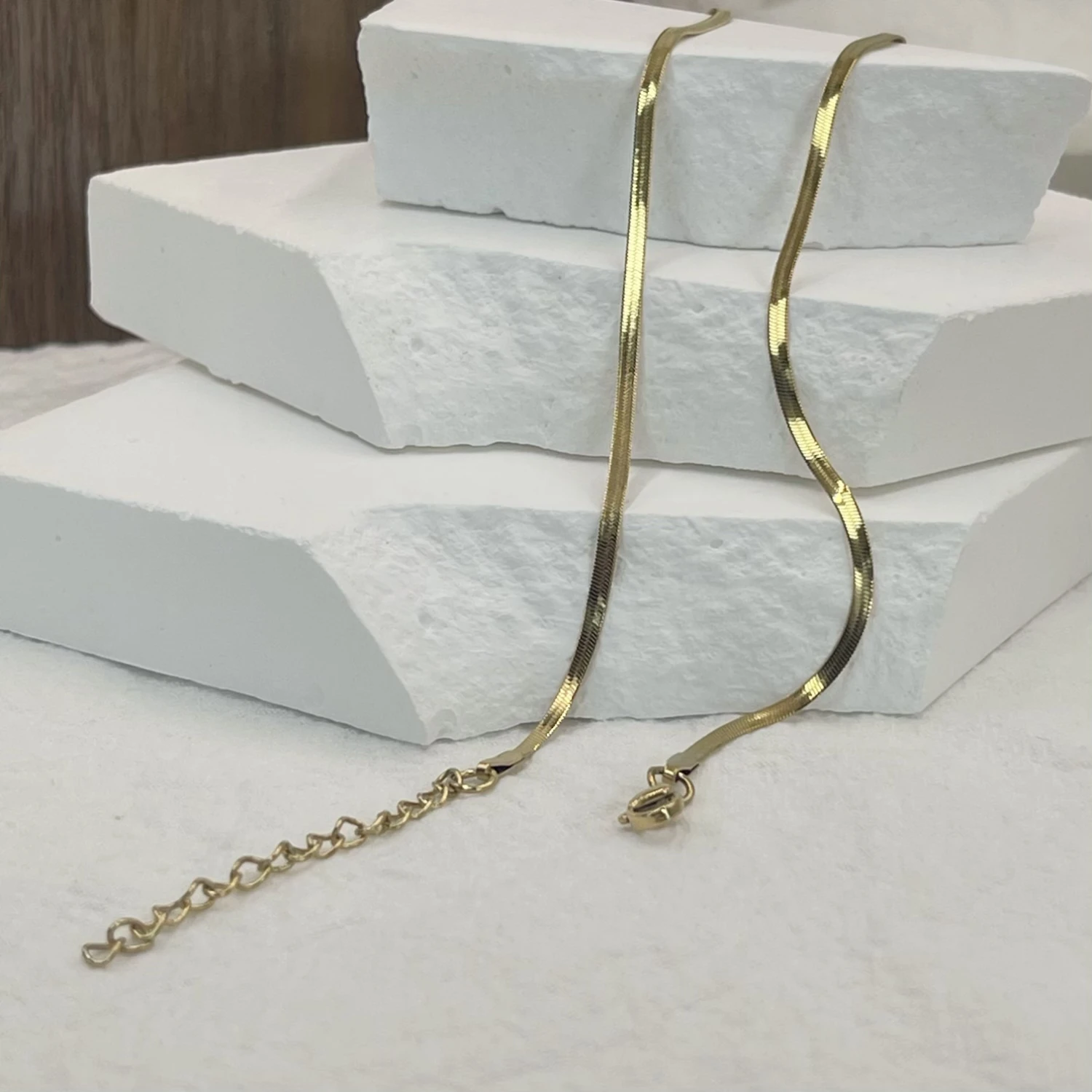 Minimalist Unisex Snake Chain Necklace Choker Stainless Steel Herringbone Gold Color Fashion Jewelry Gift For Her Women and Men - Image 5