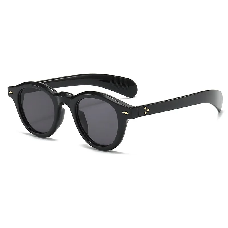 Fashion Small Round Sunglasses Women Retro Clear Ocean Lens Shades UV400 Men Rivets Punk Sun Glasses - Image 6