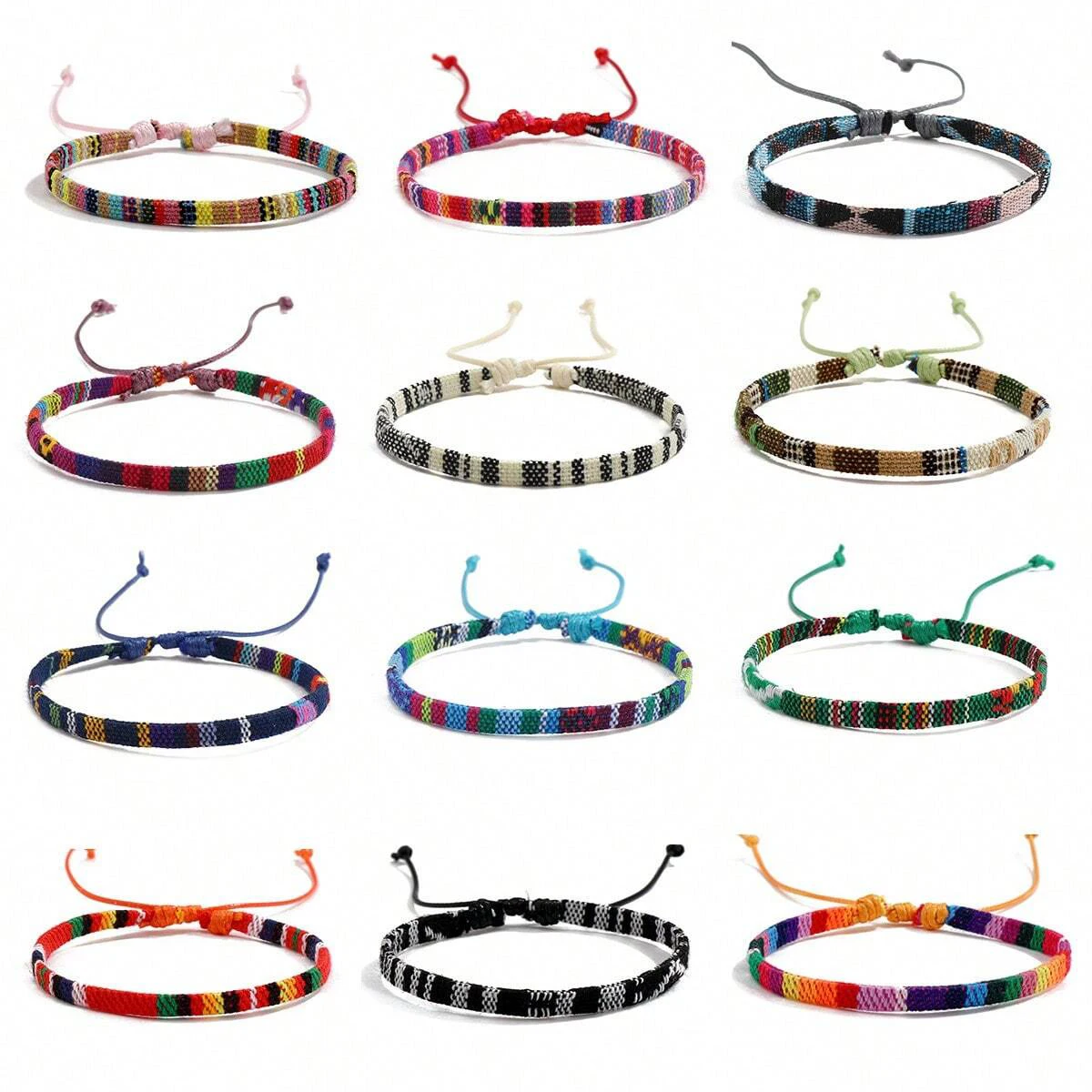12pcs Boho Surfer Beach Bracelet Set Men & Women Braided Boho Summer Bracelets Handmade Festival Jewelry - Image 2