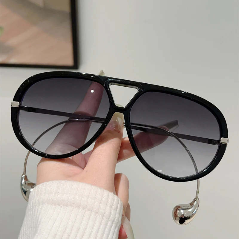 KAMMPT Oversized Pilot Sunglasses 2025 New in Fashion Double Bridge Gradient Shades Women Trendy Luxury Brand Design Sun Glasses - Image 2