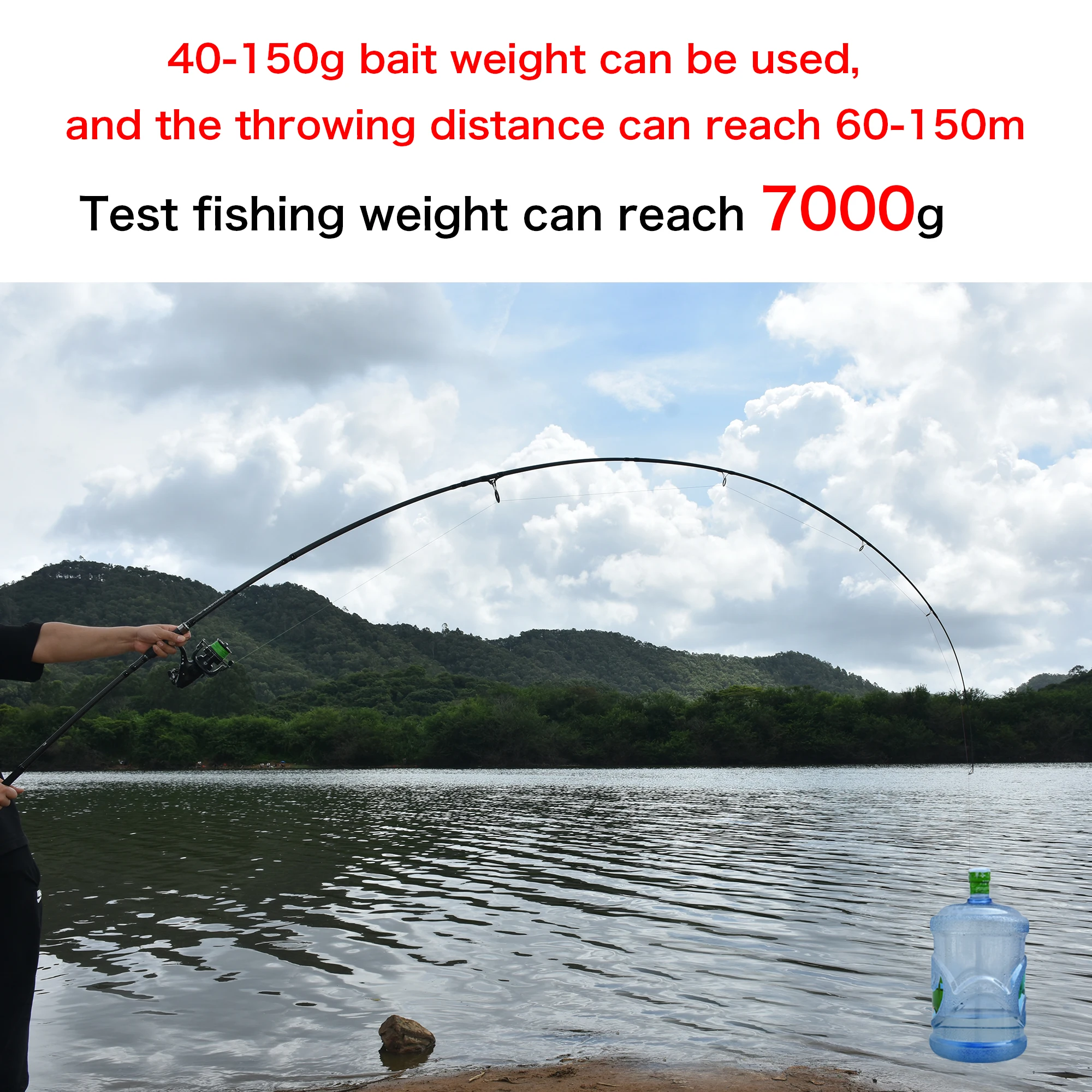 BIUTIFU 2Tips Carp Fishing Rod 3.5lb 7Sections 4.2/3.6/3.0m 30t Carbon Fiber Travel Throwing 60-150m Shore Casting Spinning Pole - Image 6
