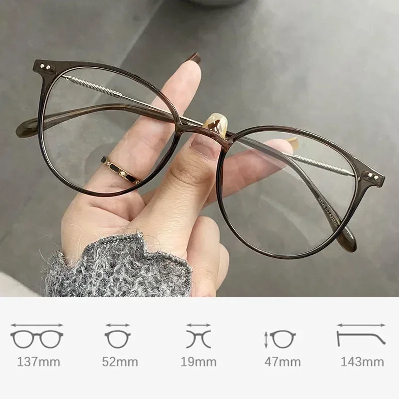 Lady Trendy Finished Myopia Glasses Women Round Frame Blue Light Blocking Eyewear Men Unisex Retro Minus Diopter Eyeglasses - Image 6