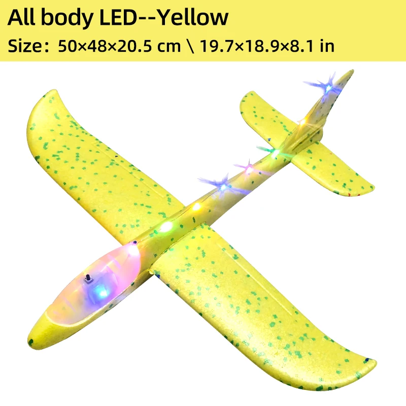 33/50CM Big Flash Glider Foam Plane Hand Throw Light Inertial AirPlane Outdoor Launch Fun of Kids Toys for Children Boys Gift - Image 5