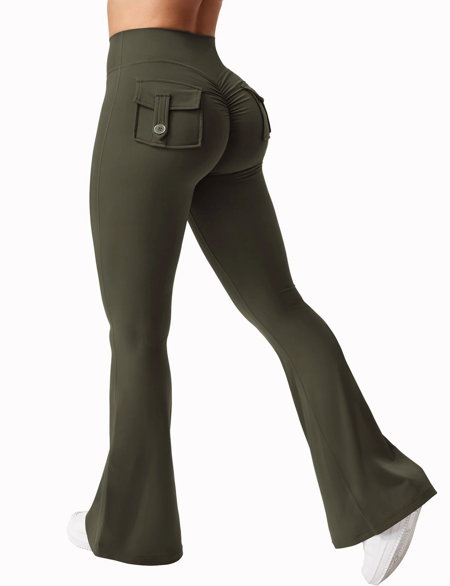 Newest Women Wide Leg High Stretch Yoga Leggings Naked Feeling Compression Fitness Workwear with pockets Yoga Pant - Image 5