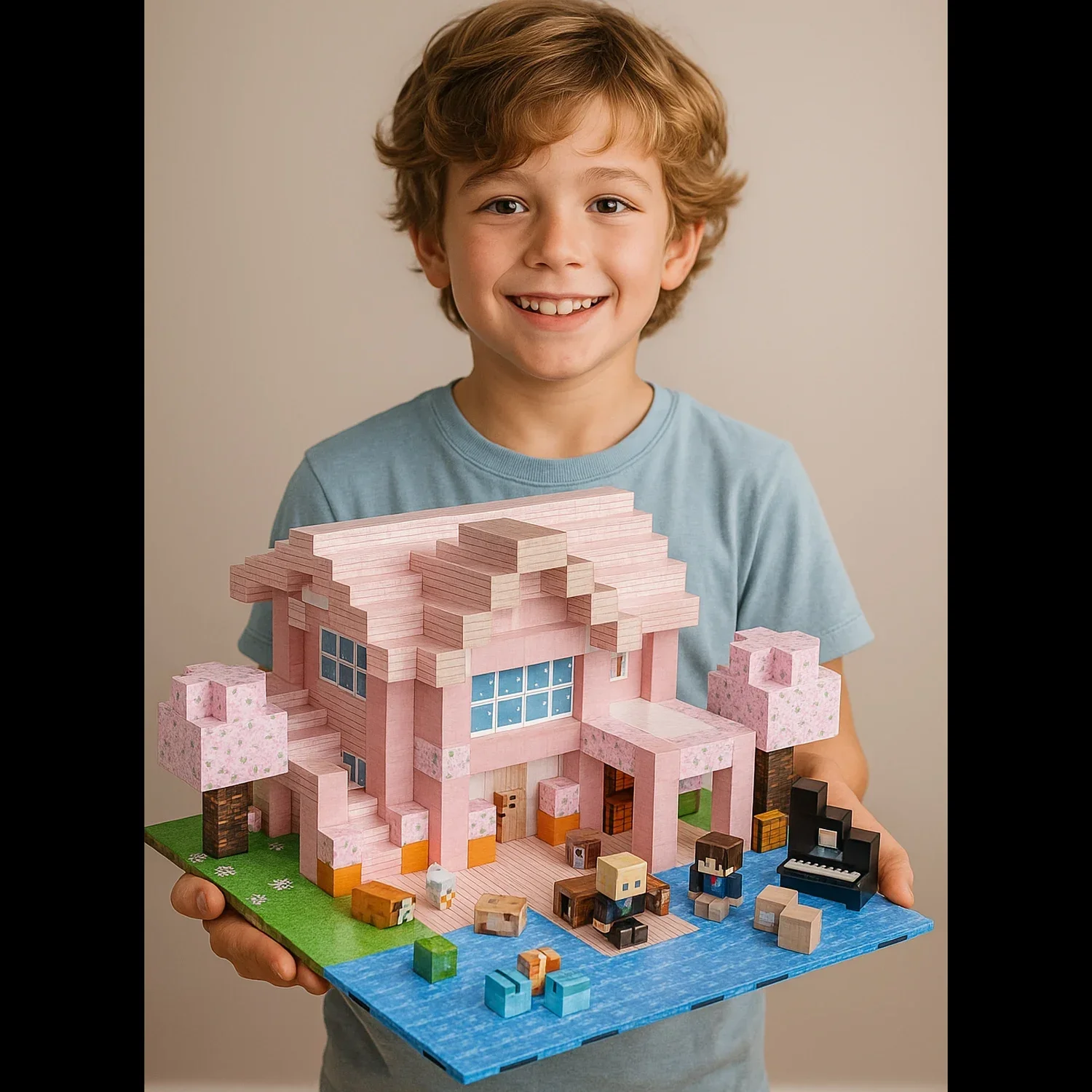 Magnetic Building Blocks Mine World Magnet Cube Set for Boy Girl Kid Age 3+ DIY Pixel style Model Base plate STEM Toy Baseplate - Image 3