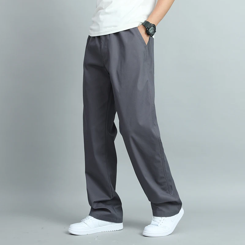 Big Size Men's Casual Cotton Trousers Loose Fit Straight Pants Multi Pocket Big Man Long Pants Mens Jogger Pants Summer Autumn - Image 2