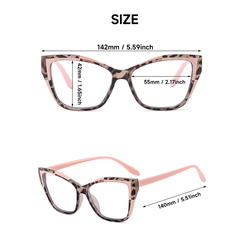 New Fashion Cat Eye Reading Glasses Women Anti-blue Light Eyeglasses Blocking Blue Light Readers Double Color Frame Eyewear - Image 5
