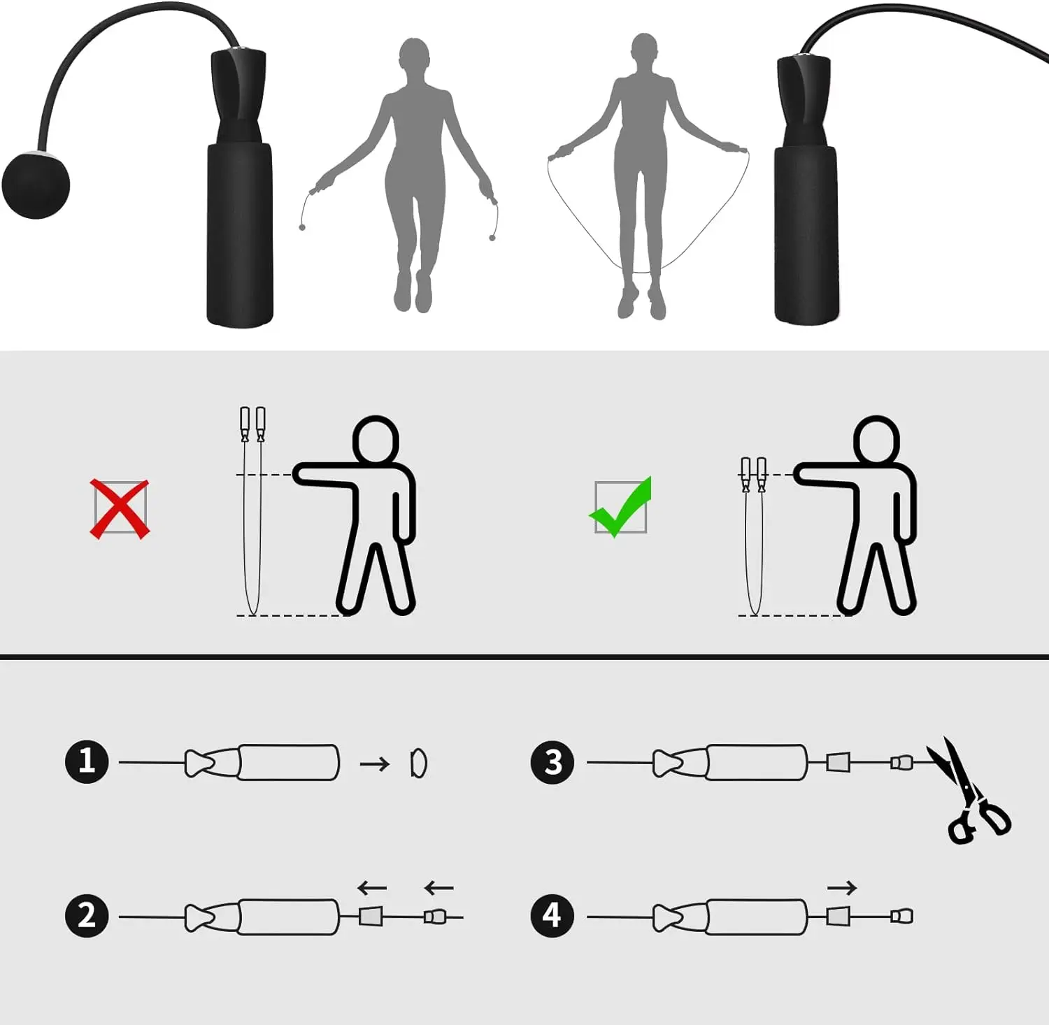 1pc Heavy Cordless Skipping Rope, Fitness Jump Rope With Big Ball, Suitable For Household Indoor Sports, Fat Burning - Image 4