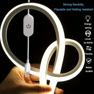 LED Strip Neon Light USB DC 5V Dimmable Touch Sensor Switch Flexible Silicone Neon Sign Tape Waterproof For Outdoor Home Decor