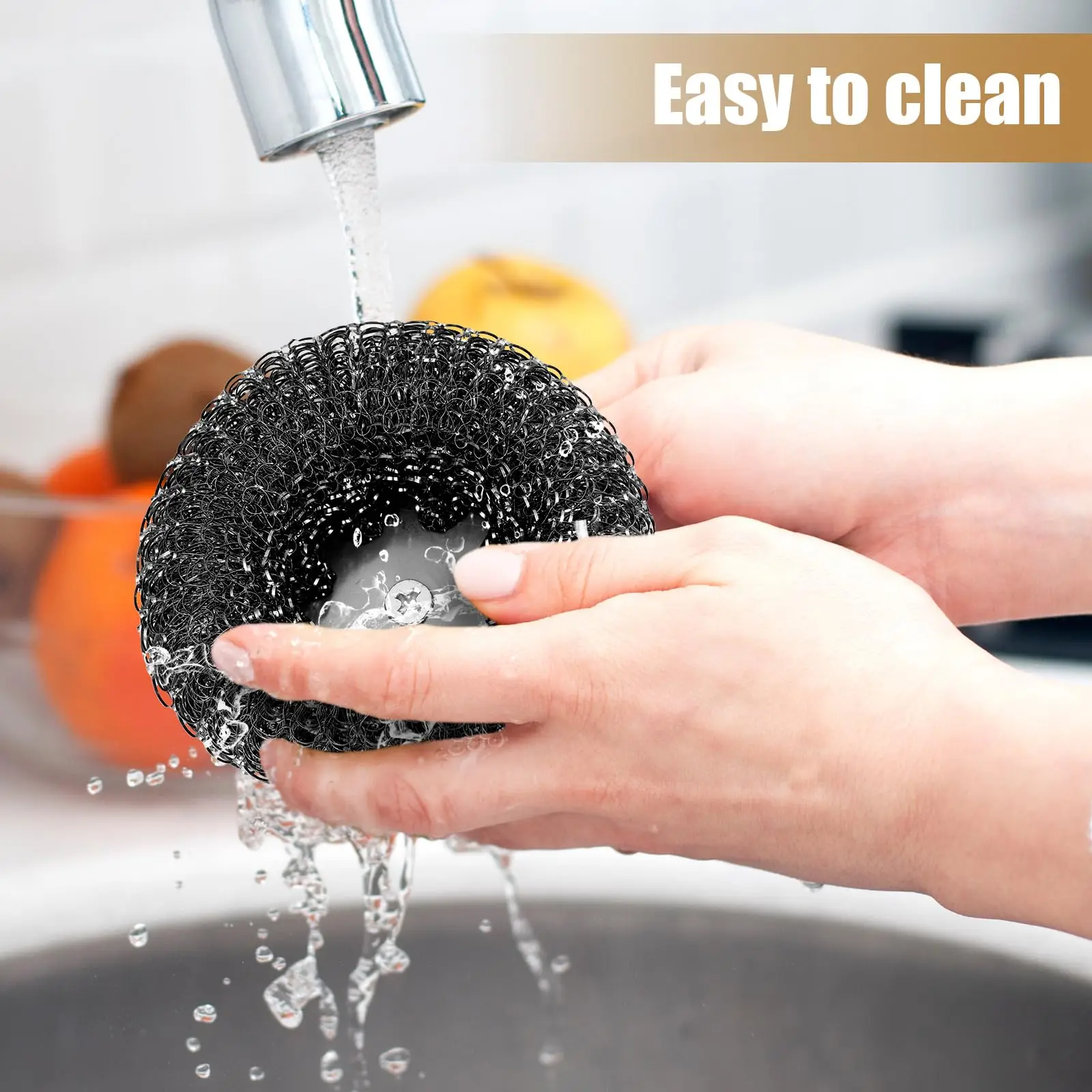 1-10PCS Stainless Steel Pot Brush with Handle Heavy Duty Dishwashing Wire Ball Metal Scrubber for Home Kitchen Cleaning Tool - Image 4
