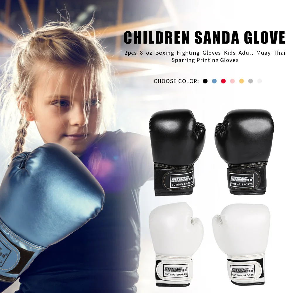2pcs Boxing Training Fighting Gloves Breathable PU Leather Boxing Training Gloves Sanda Sparring Muay Thai MMA Karate Gloves - Image 2