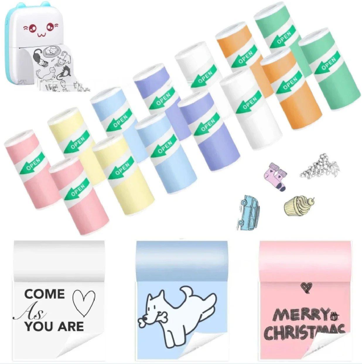 Mini Printer Color Sticker Thermal Paper Label Paper Sticker Photo Papers For PeriPage PAPERANG Poooli 57mm width Photo Printer - Image 2