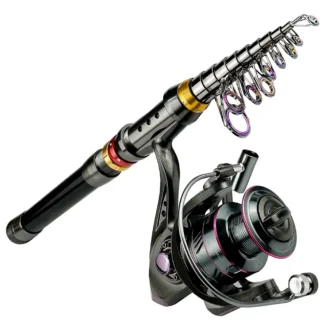 1.8-3.6m Carbon Fiber Fishing Rod And Reel Combo Super Hard Telescopic Fishing Pole Spinning Reel Kit Max Resistance 3-8kg Pesca