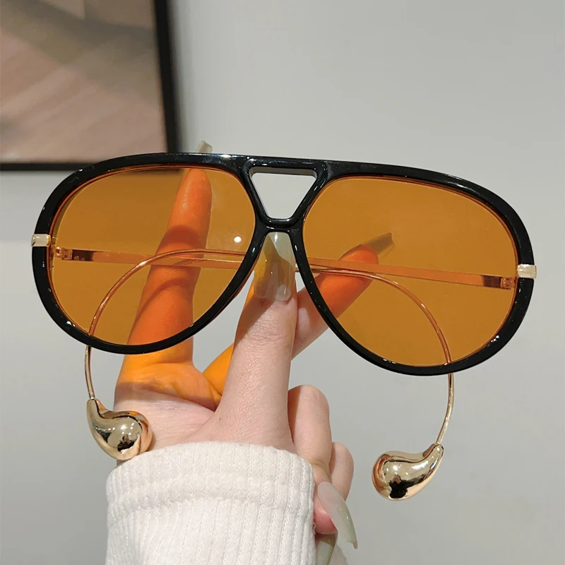 KAMMPT Oversized Pilot Sunglasses 2025 New in Fashion Double Bridge Gradient Shades Women Trendy Luxury Brand Design Sun Glasses - Image 3