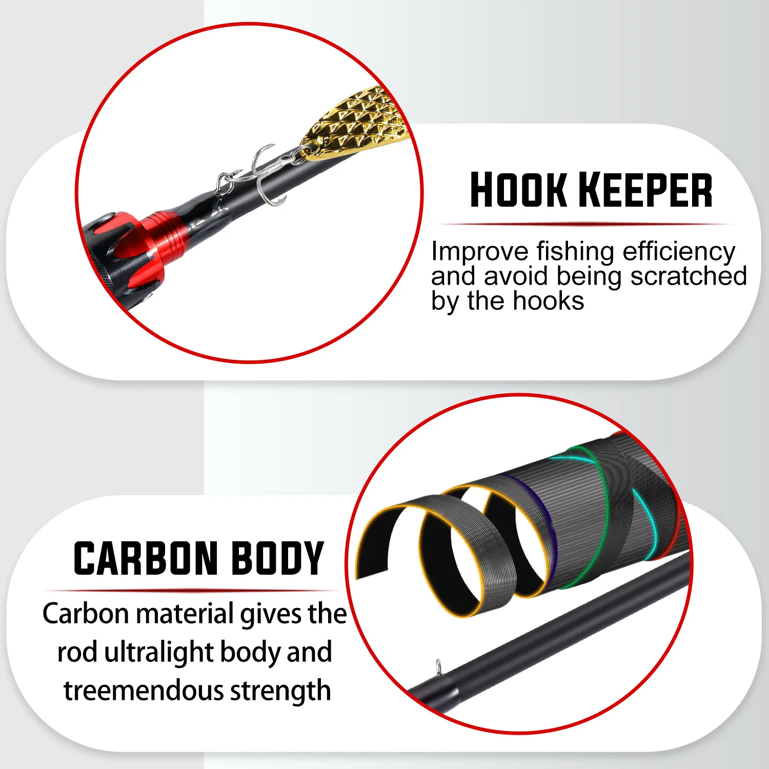 Sougayilang Casting Spinning Fishing Rod 2.1m UltraLight Carbon Fiber Rod Pole 4 Section with EVA Handle 0.8-5g Lure Weight - Image 3