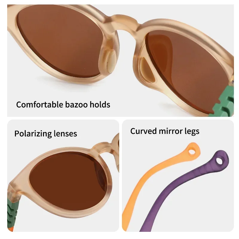 New Fashion Round Children Polarized Sunglasses Kids Sunglasses Boy Girl Stylish Baby Student Eyeglasses Party Eyewear UV400 - Image 4