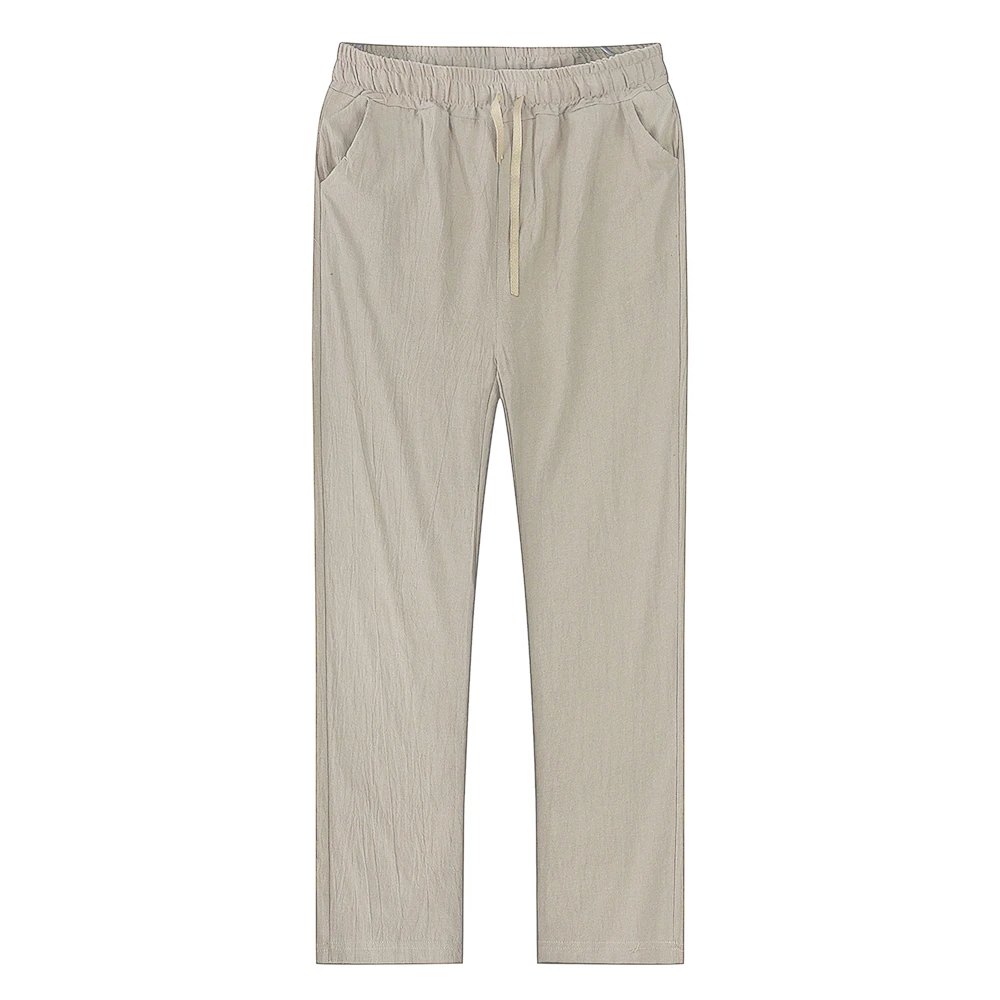 Men's Cotton Linen Pants Male Autumn New Breathable Solid Color Linen Trousers Fitness Streetwear S-3XL - Image 4