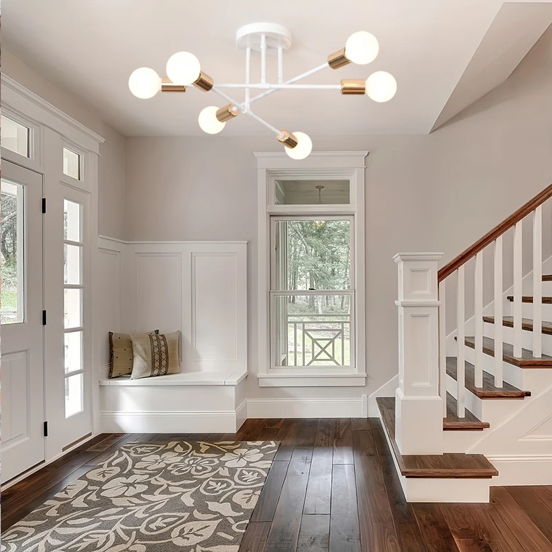 Modern minimalist luxury 6-speed E27 branch chandelier living room bedroom dining room kitchen dressing room foyer ceiling light - Image 2