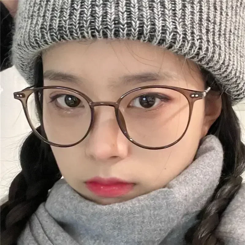 Lady Trendy Finished Myopia Glasses Women Round Frame Blue Light Blocking Eyewear Men Unisex Retro Minus Diopter Eyeglasses - Image 5
