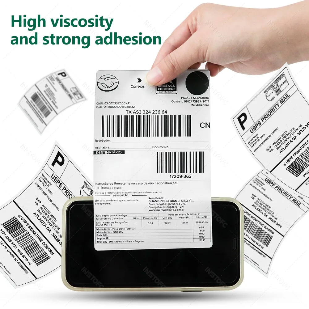 4x6 inch Direct Thermal Labels 500/100 Labels Per stacked Strong Adhesive Resistant Waterproof For Shipping label 100x150mm - Image 7