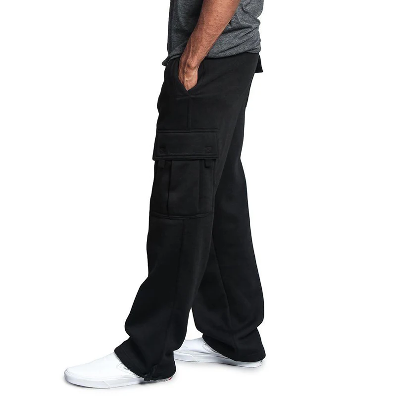 Mens Sweatpants Straight Fit Joggers for Sports and Streetwear Loose Oversized Drawstring Long Pants Men Multi-pocket Pants - Image 5