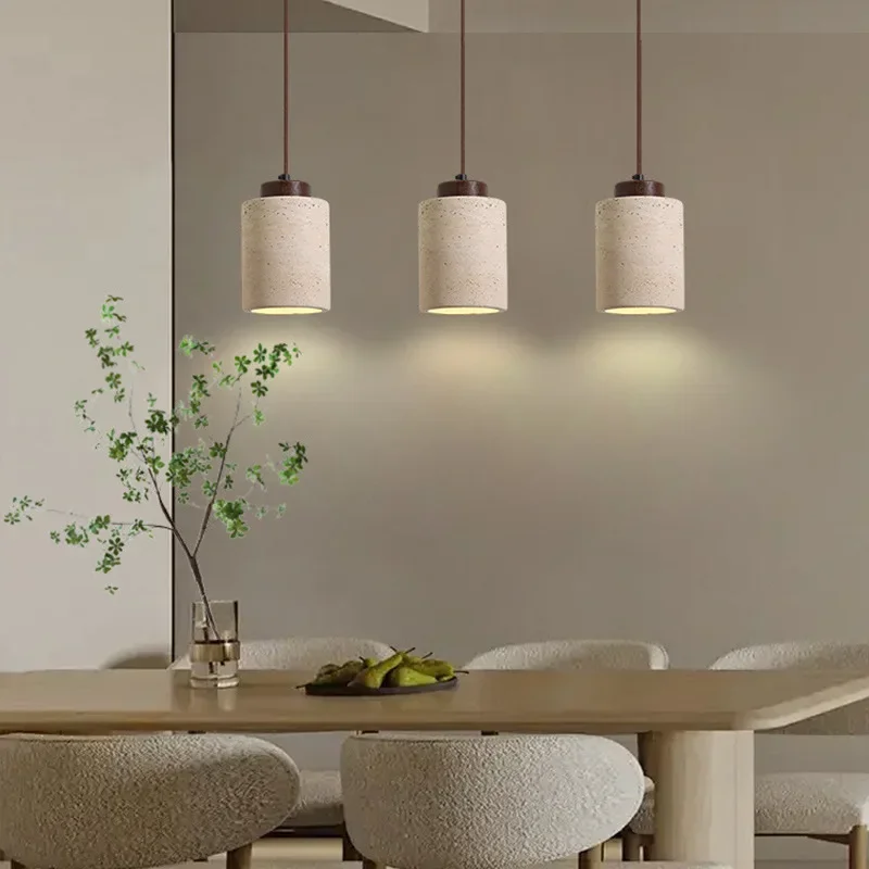 apanese modern designer wabi-Sabai bedroom bedside lighting bar B&B yellow cave stone chandelier bedside hanging wire lamp - Image 2