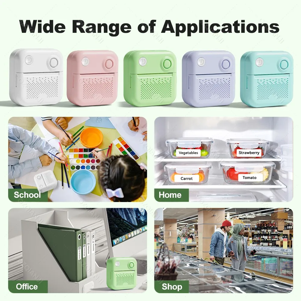 GZQIANJI D3 Portable PrinterThermal Paper Stickers Paper Mini Printers Labels Maker Printer for Error Printing Photo Printing - Image 6