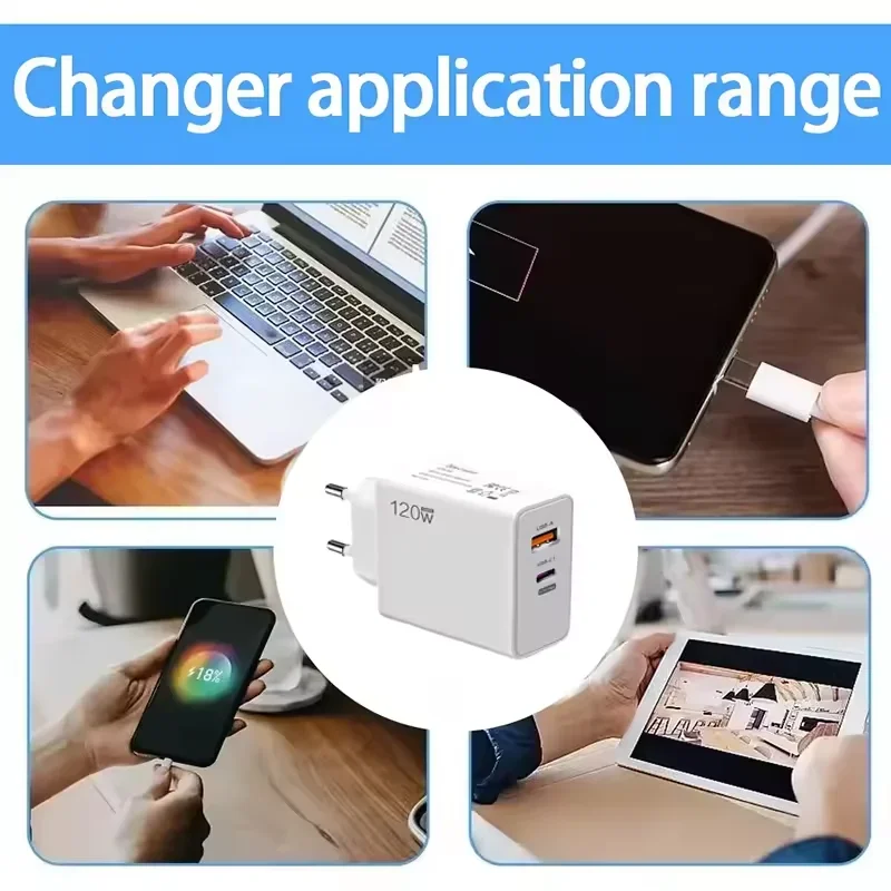 Xiaomi 120w Super Fast Charging GaN Head Flash Charging EU US UK Mobile Phone Charger Suitable For Apple Xiaomi Huawei Samsung - Image 4