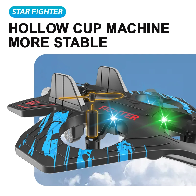 Glider Flying Helicopter RC Hobby Jet Plane 2.4G Stunt Remote Control Foam Fighter Airplane Toy With Light - Image 3